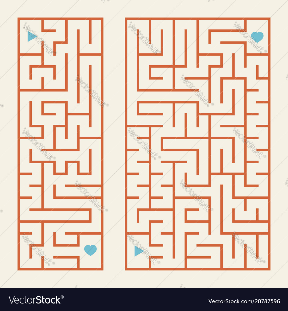 A set of rectangular colored labyrinths simple Vector Image A set of rectangular colored labyrinths simple