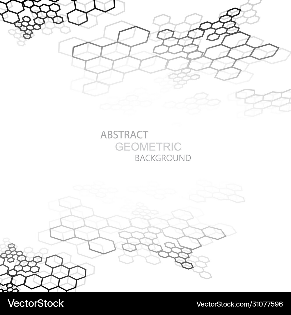 Abstract hexagon perspective pattern white and Vector Image