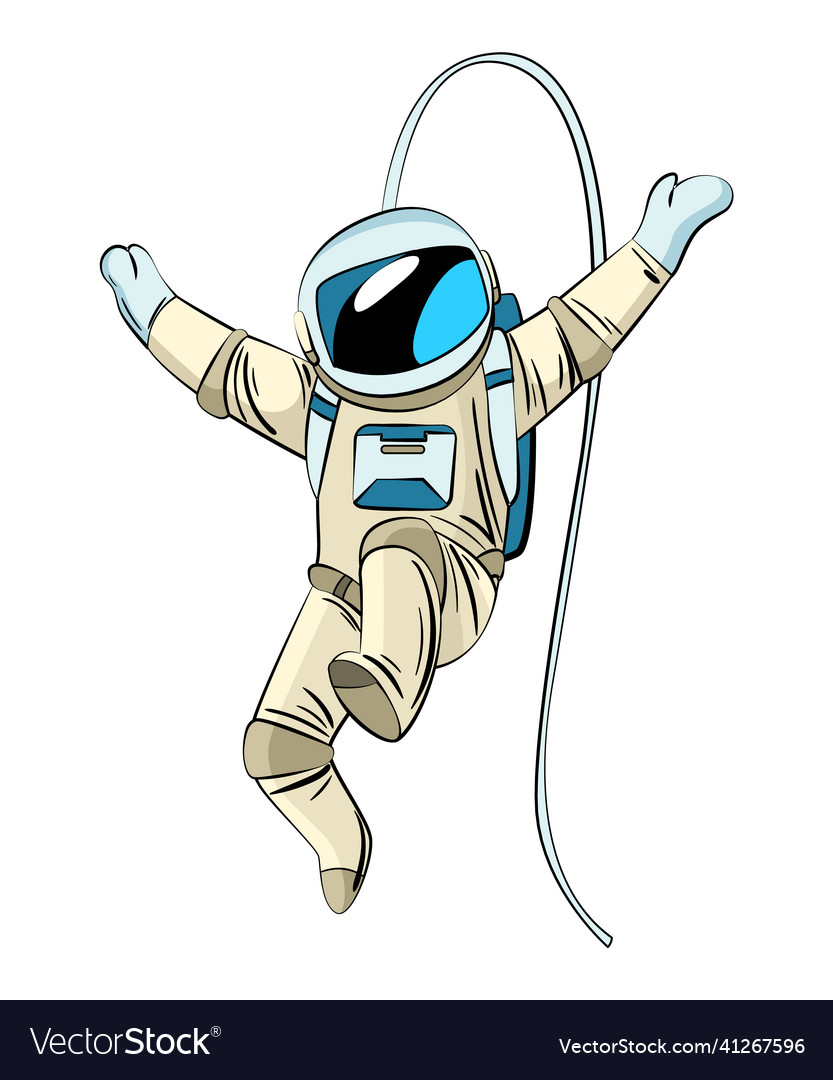 Astronaut or cosmonaut in spacesuit floating