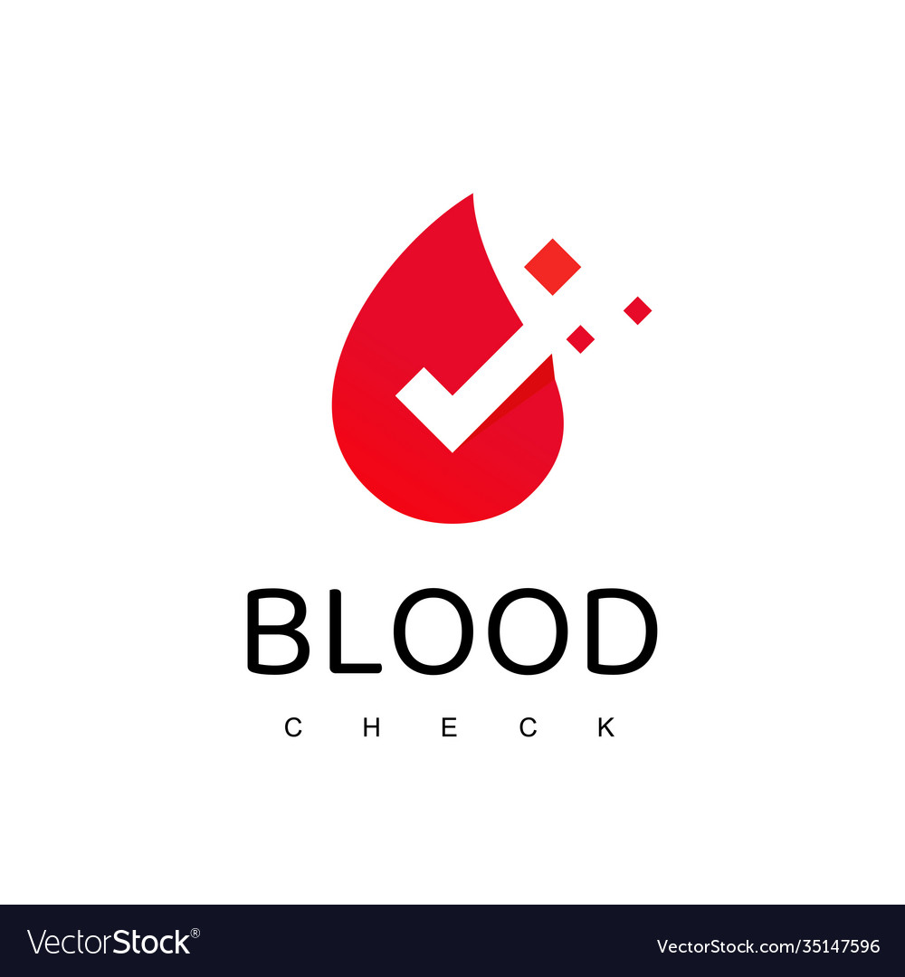 Blood check logo design template Royalty Free Vector Image