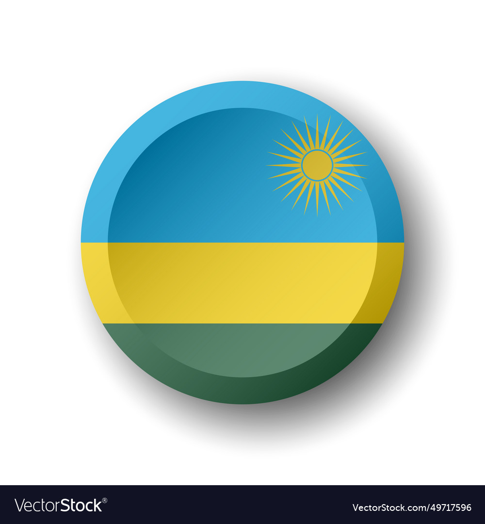 Circle button flag of rwanda Vector Image Circle button flag of rwanda