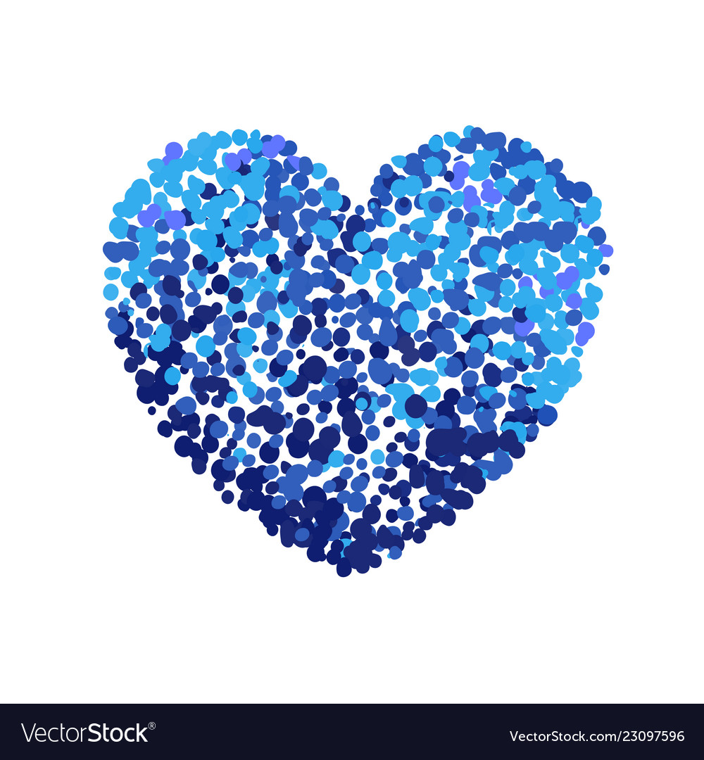 Colorful blue heart Royalty Free Vector Image - VectorStock