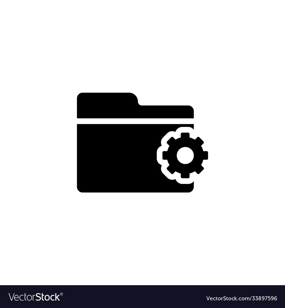 Configuration data folder with cogs wheel icon vector image Configuration data folder with cogs wheel icon
