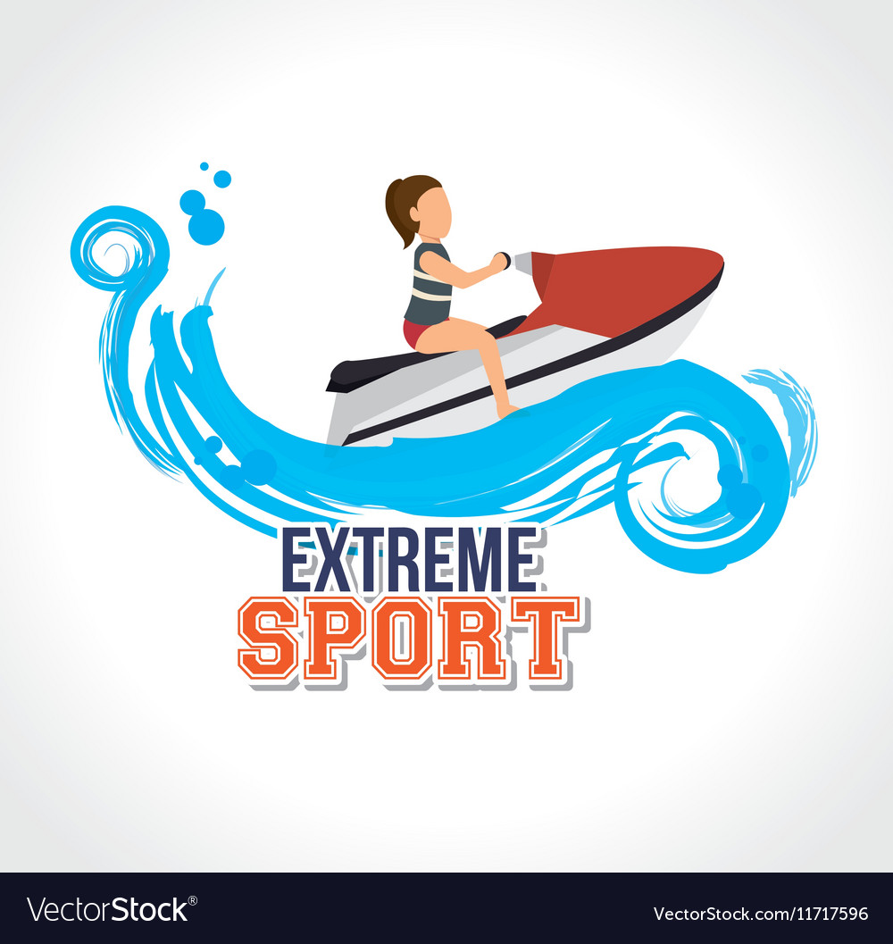 Extreme sport jet ski label design