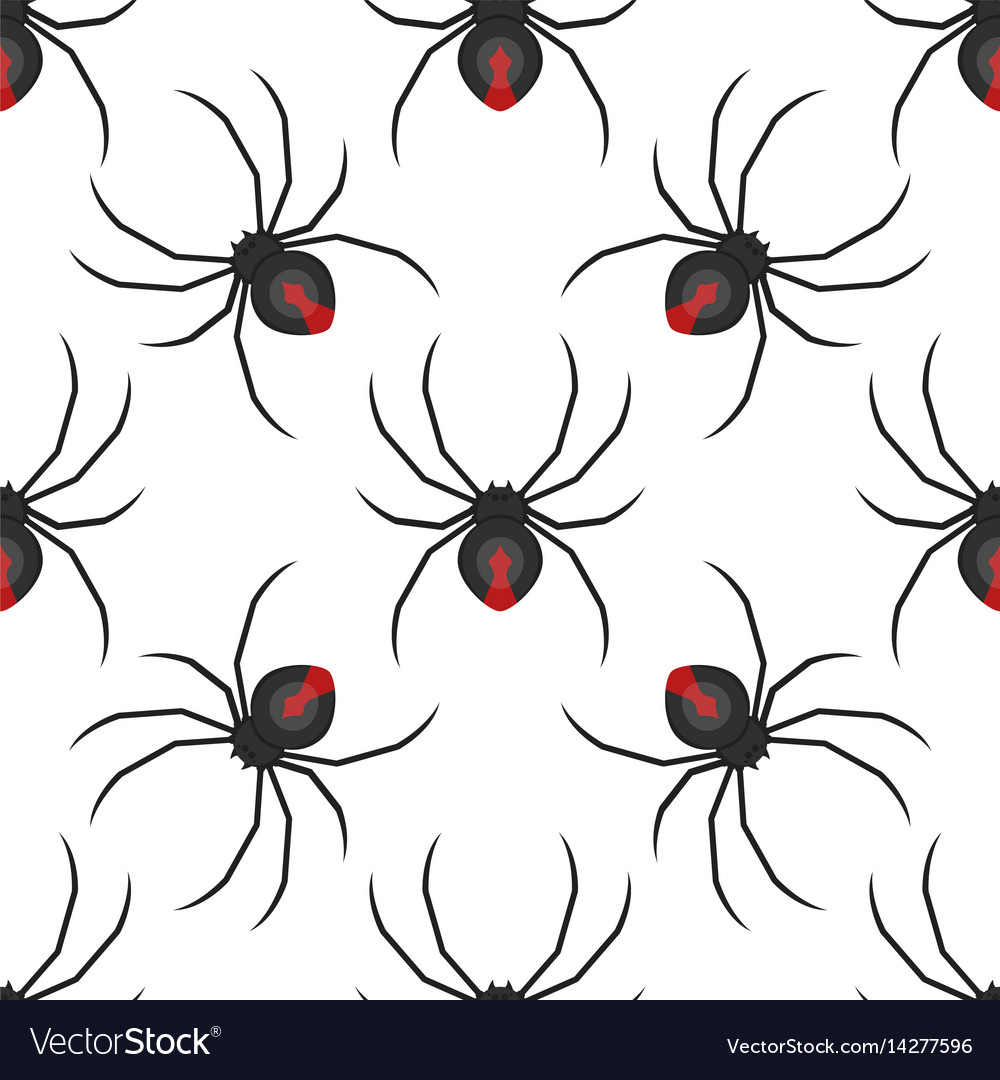 Flat style seamless pattern with spider