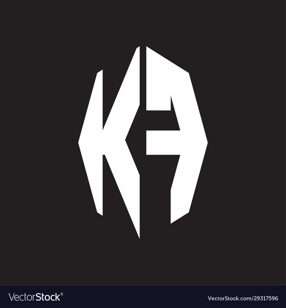 Kf logo monogram with octagonal ribbon style
