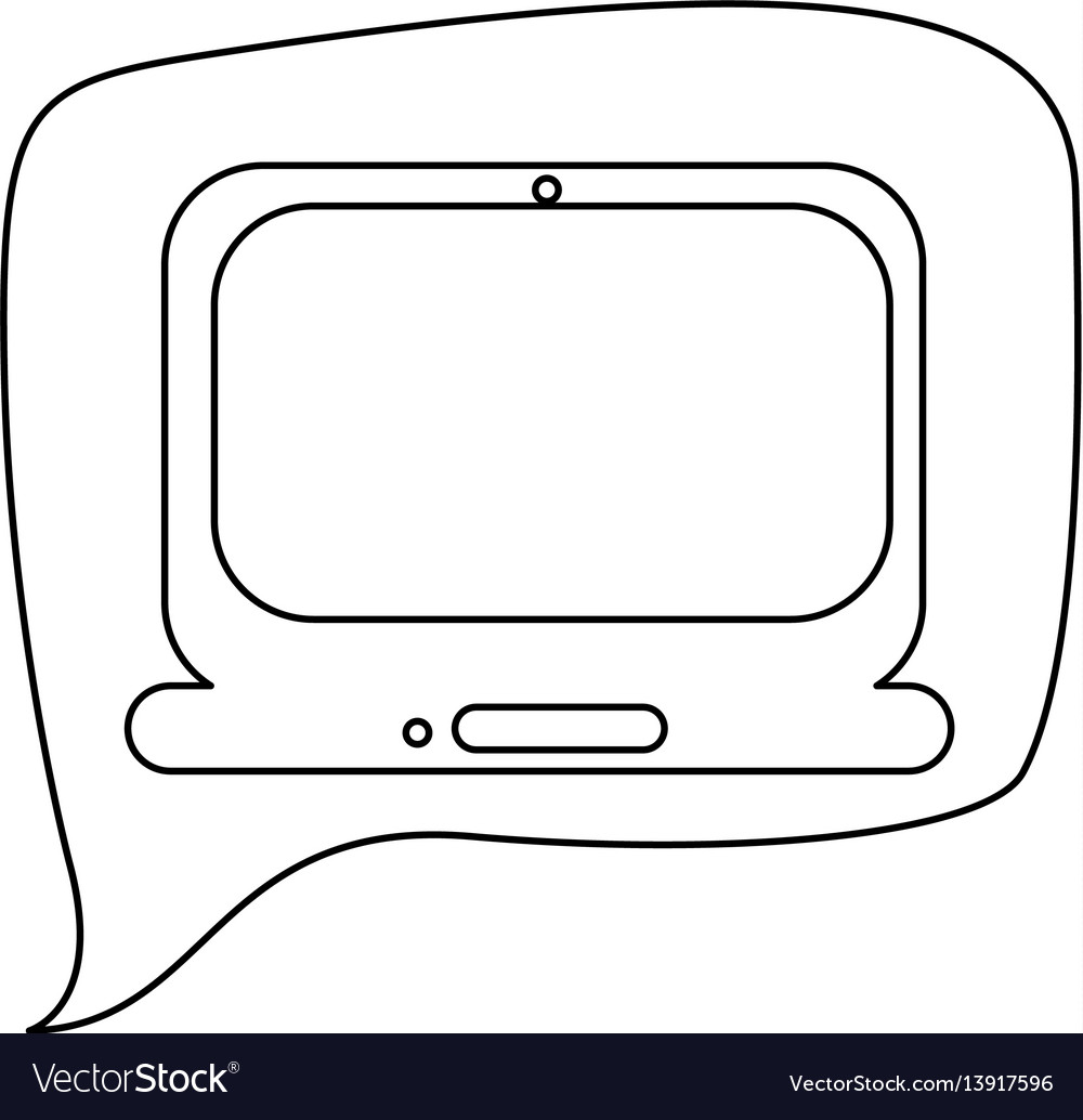 Line style computer icon Royalty Free Vector Image