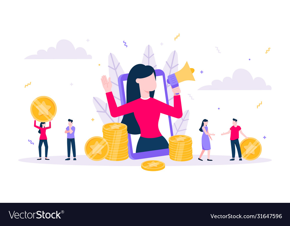 Loyalty program flat style design vector image Loyalty program flat style design