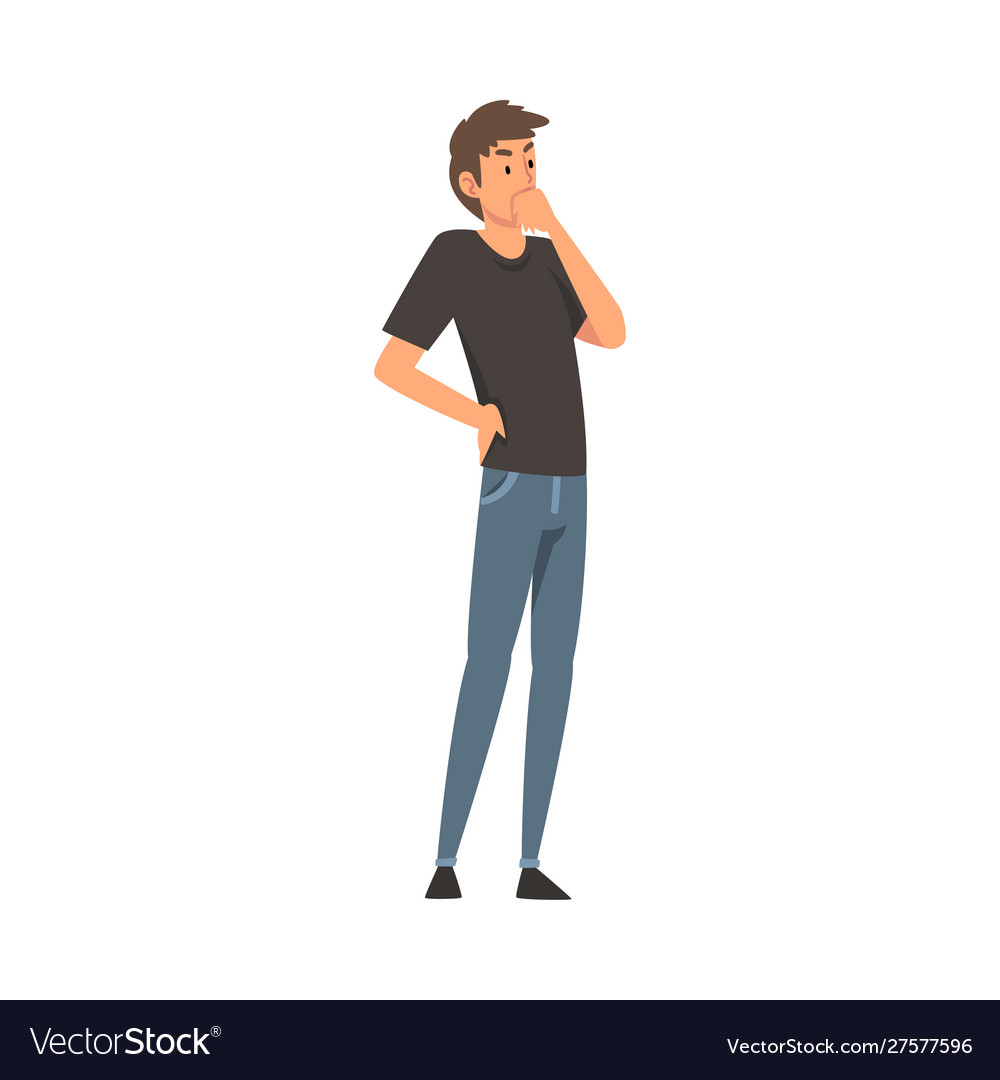 Man Contemplation - Cartoon