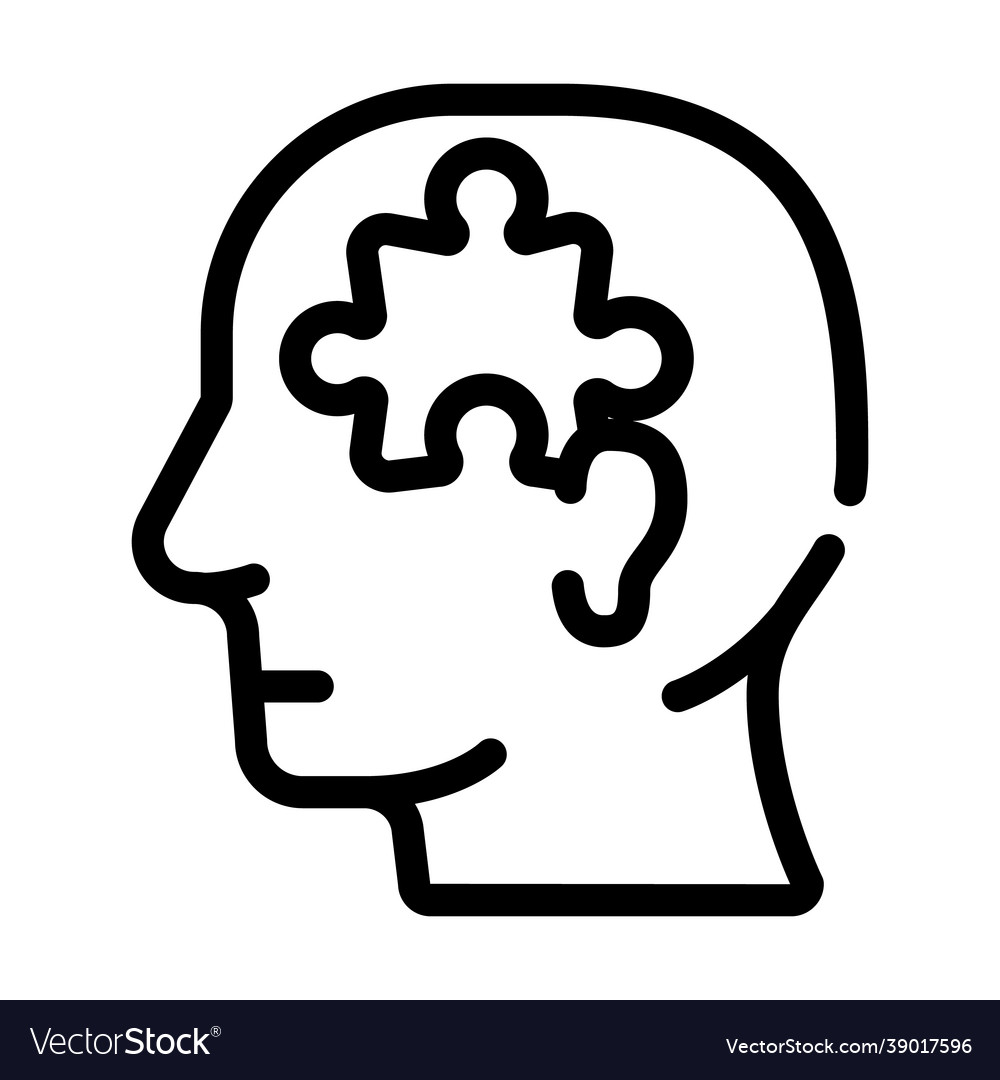Puzzle employee problem and task line icon