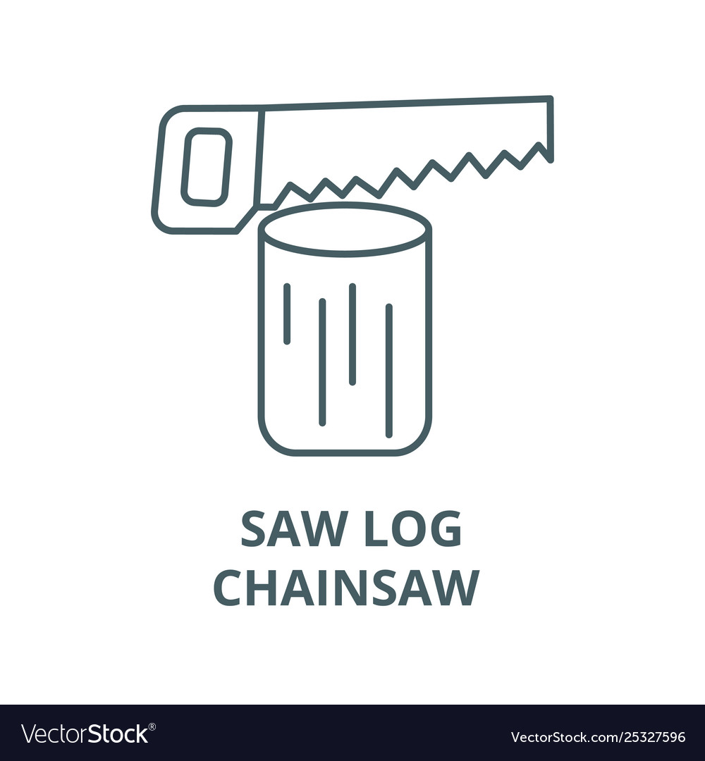 Saw logchainsaw line icon linear concept