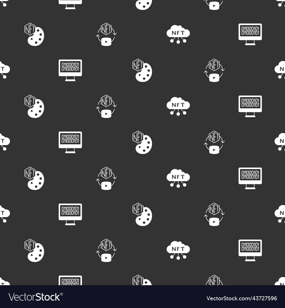 Set nft cloud binary code digital crypto art Vector Image Set nft cloud binary code digital crypto art