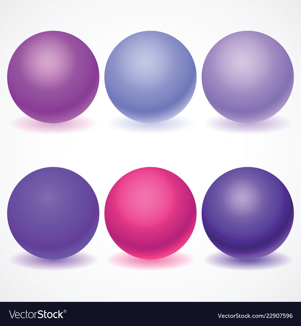 Set of multicolored spheres with shadows vector image Set of multicolored spheres with shadows