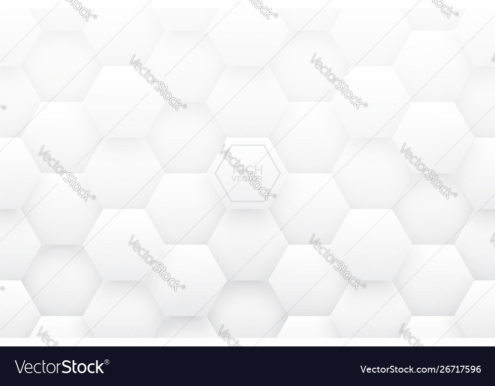 Tech 3d hexagons white abstract background Vector Image