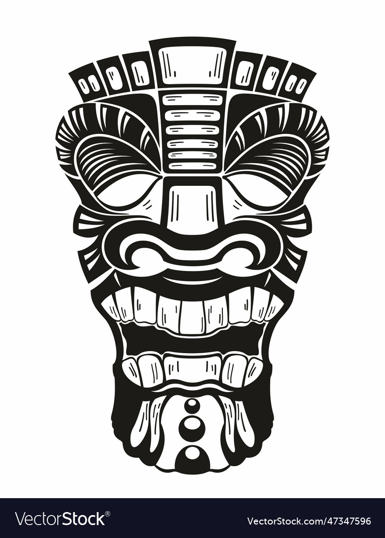 Tiki mask Royalty Free Vector Image - VectorStock