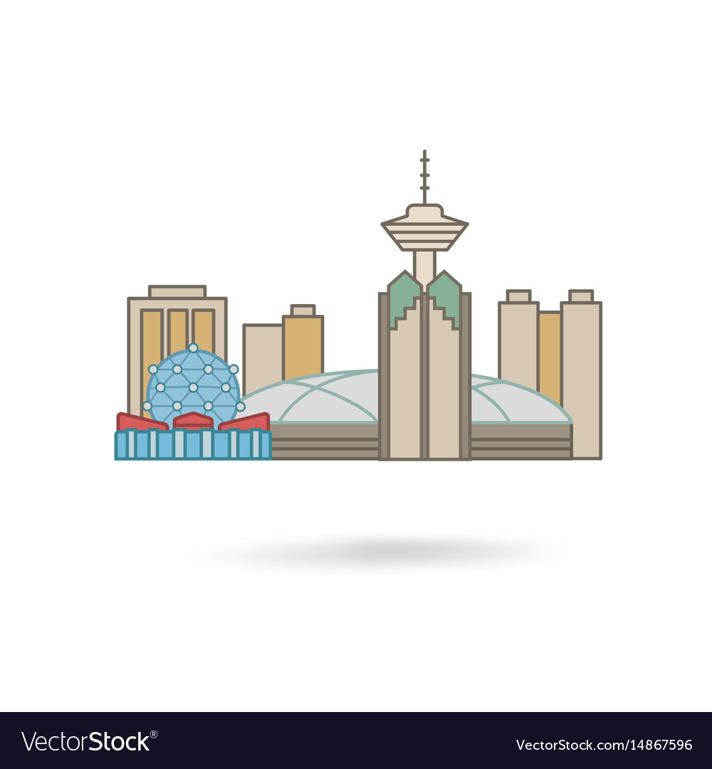 Vancouver canada city silhouette icon