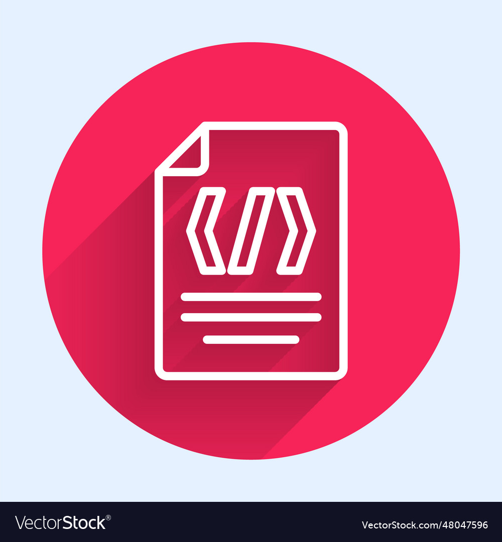 White line binary code icon isolated with long vector image White line binary code icon isolated with long