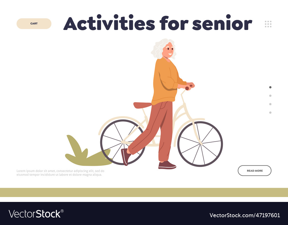 Aktivitäten für Senioren Konzept Landing Page Vector Image Aktivitäten für Senioren Konzept Landing Page