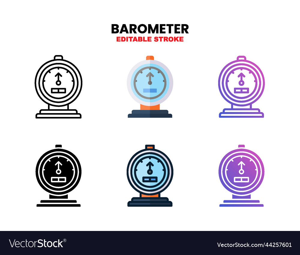 Barometer icon set with different styles Vector Image Barometer icon set with different styles