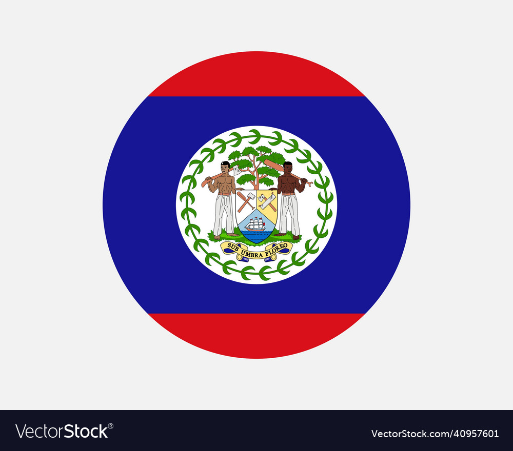 Belize belizean round circle country flag banner