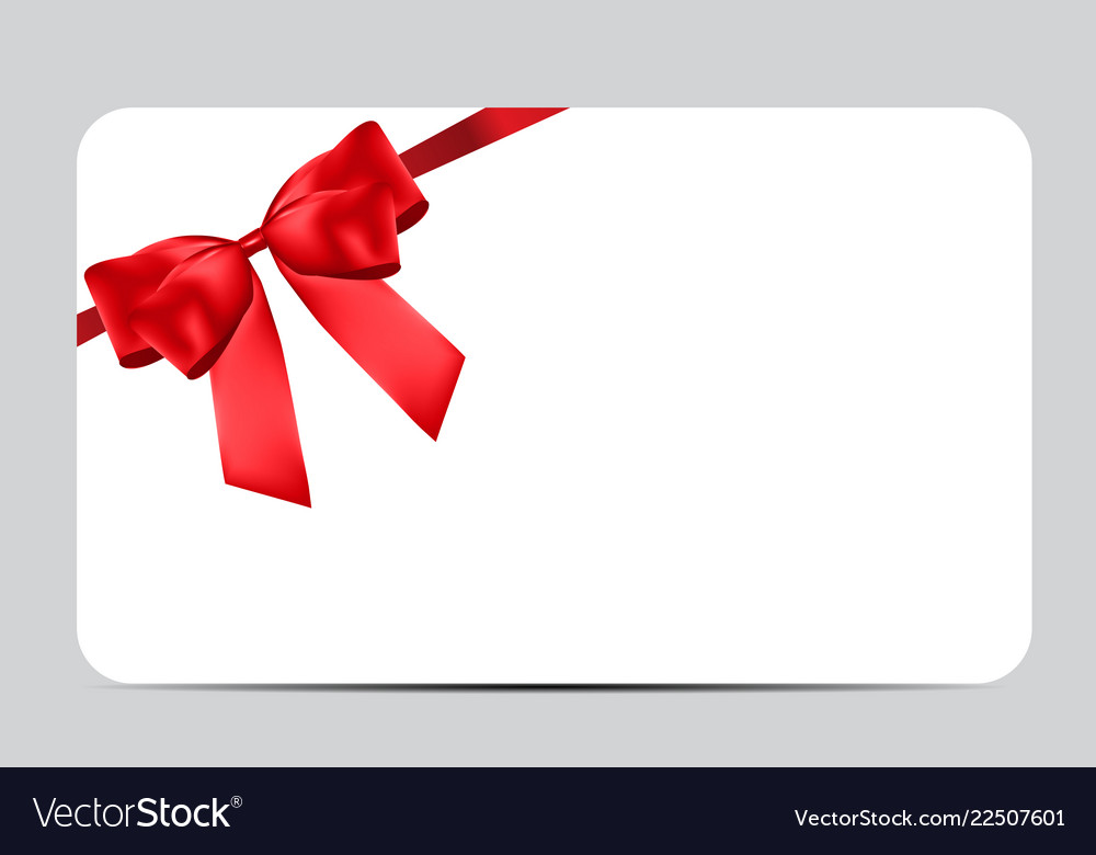 Blank gift tag red ribbon bow Royalty Free Vector Image