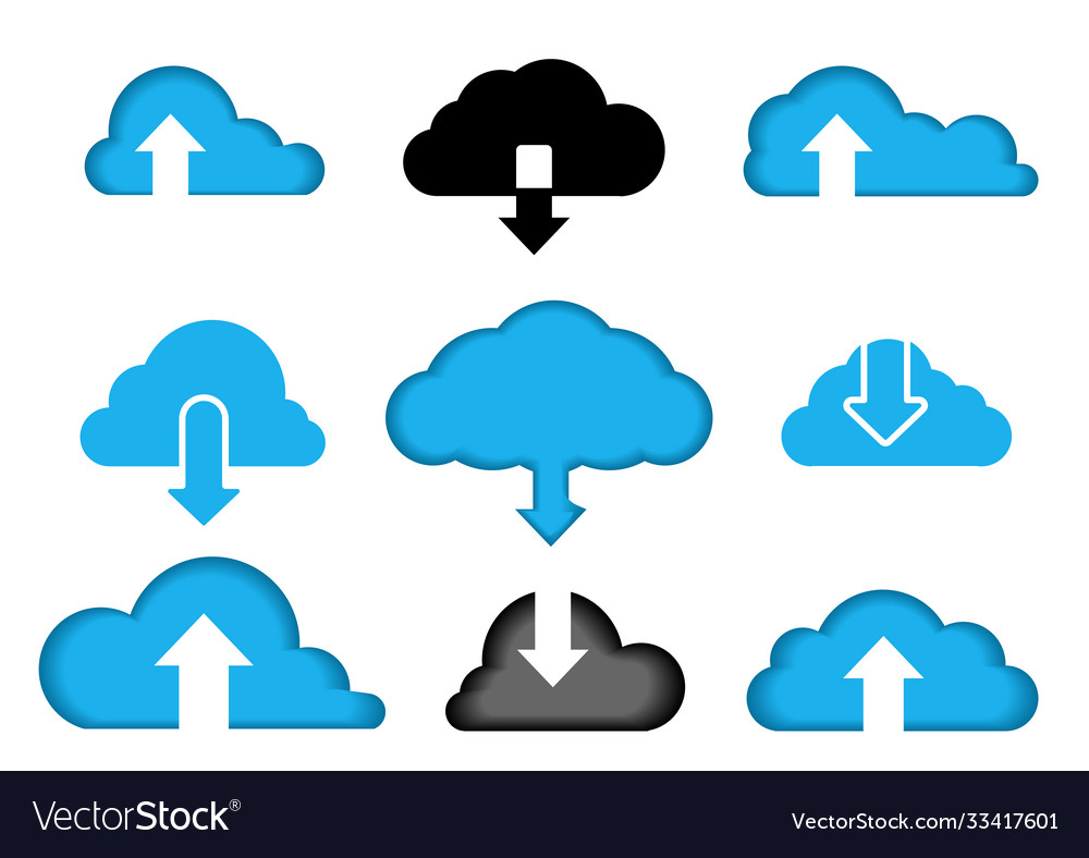 Data cloud a set icons computer