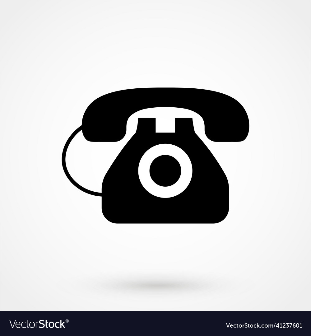 Flat web internet icon old vintage retro telephone