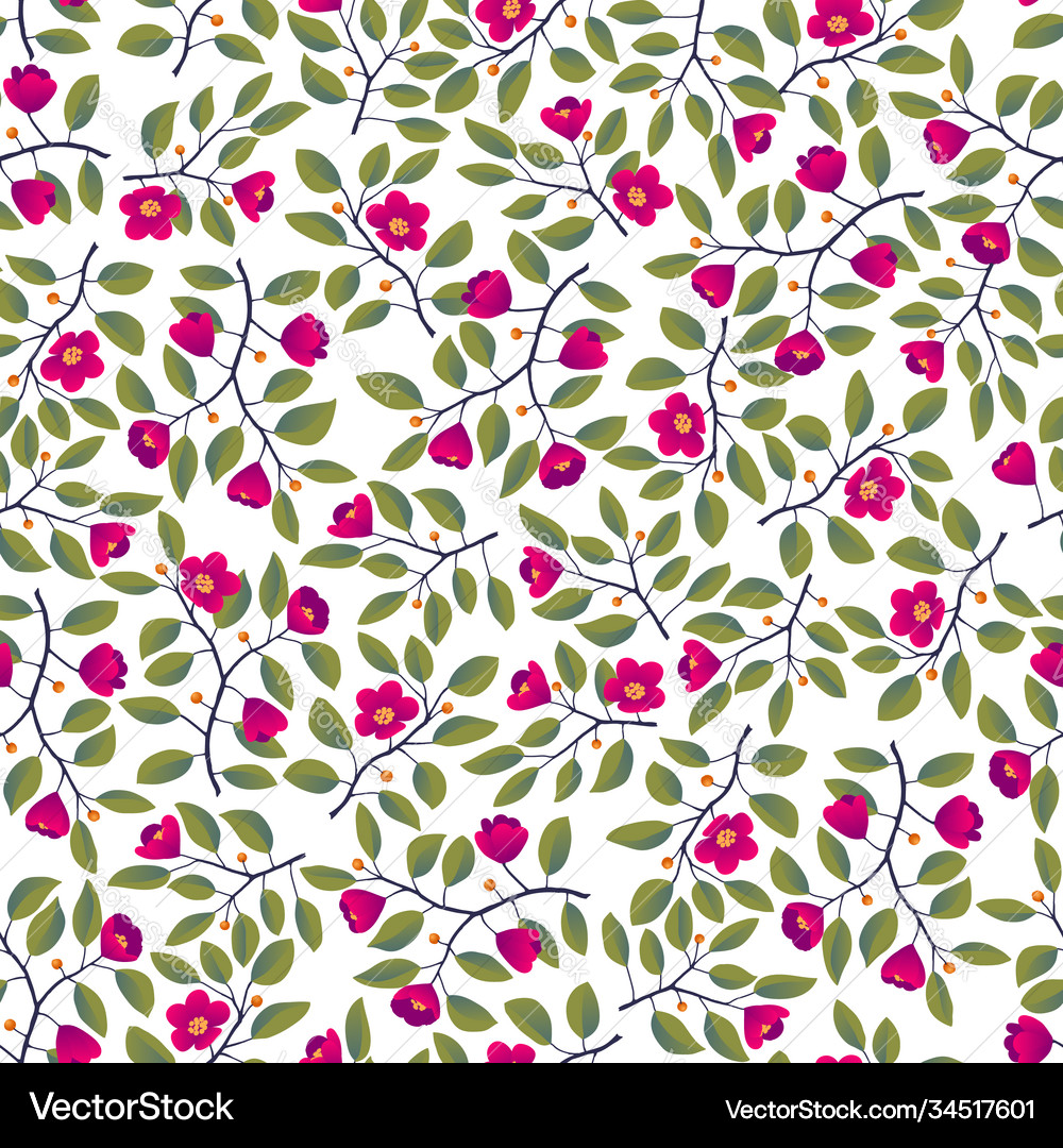 Floral background - seamless pattern branches Vector Image