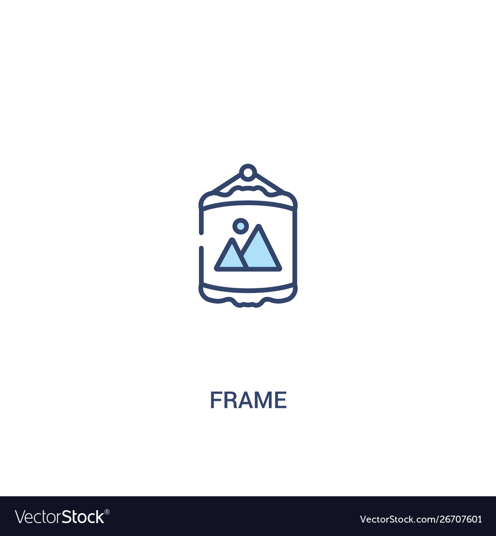 Frame concept 2 colored icon simple line element vector image Frame concept 2 colored icon simple line element