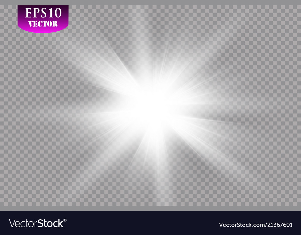 Glow light effect starburst with sparkles vector image Glow light effect starburst with sparkles