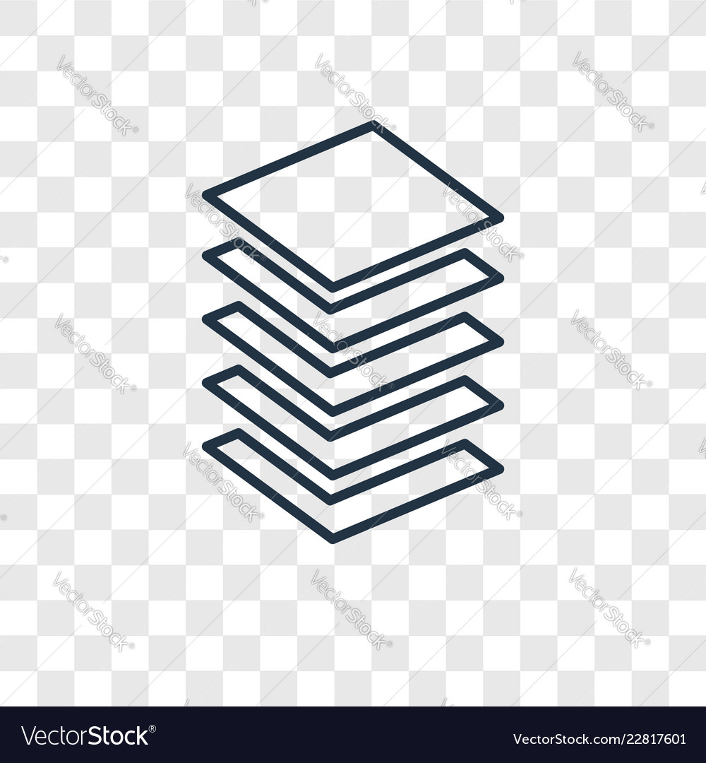 Layer concept linear icon isolated on transparent vector image Layer concept linear icon isolated on transparent