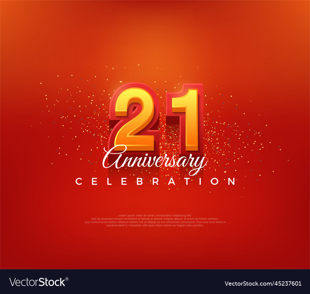 Modern 21st number design for anniversary Vector Image