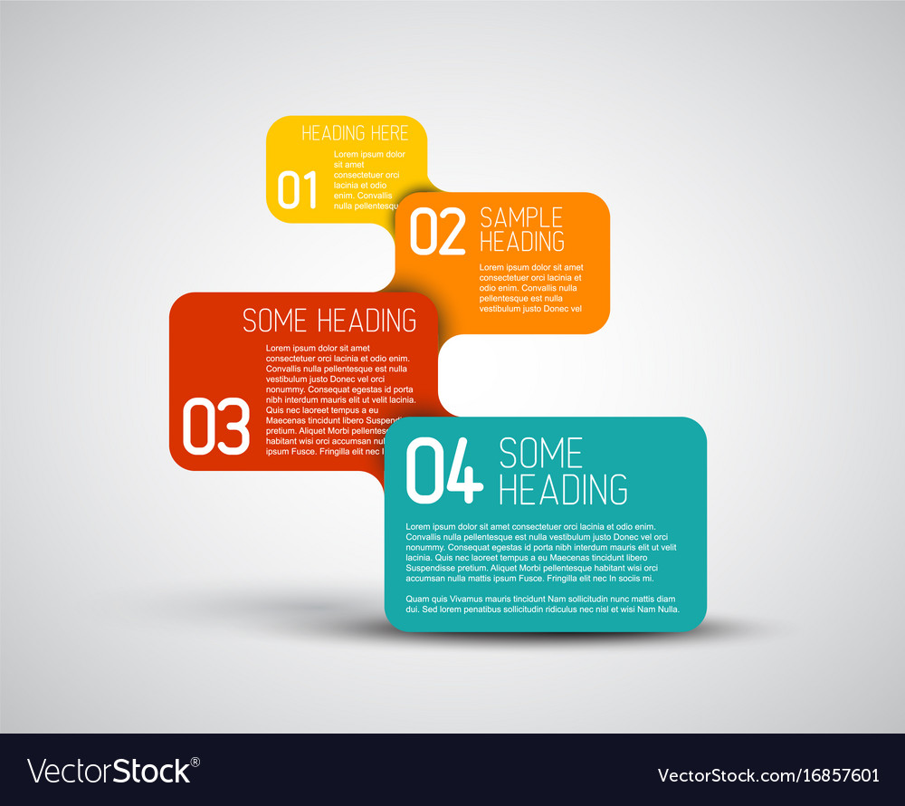 Set of colorful steps template