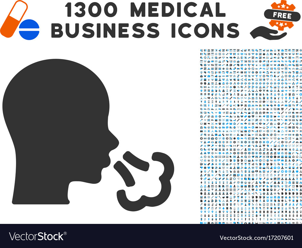 Sneeze icon with 1300 medical business icons