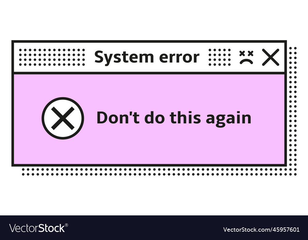 System error window retro computer interface