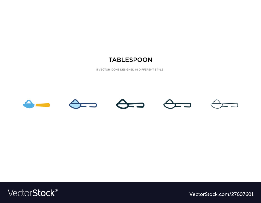 Tablespoon icon in different style two colored