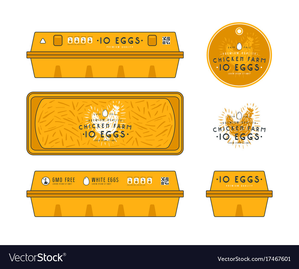 Download Template Label For Egg Packaging Royalty Free Vector Image