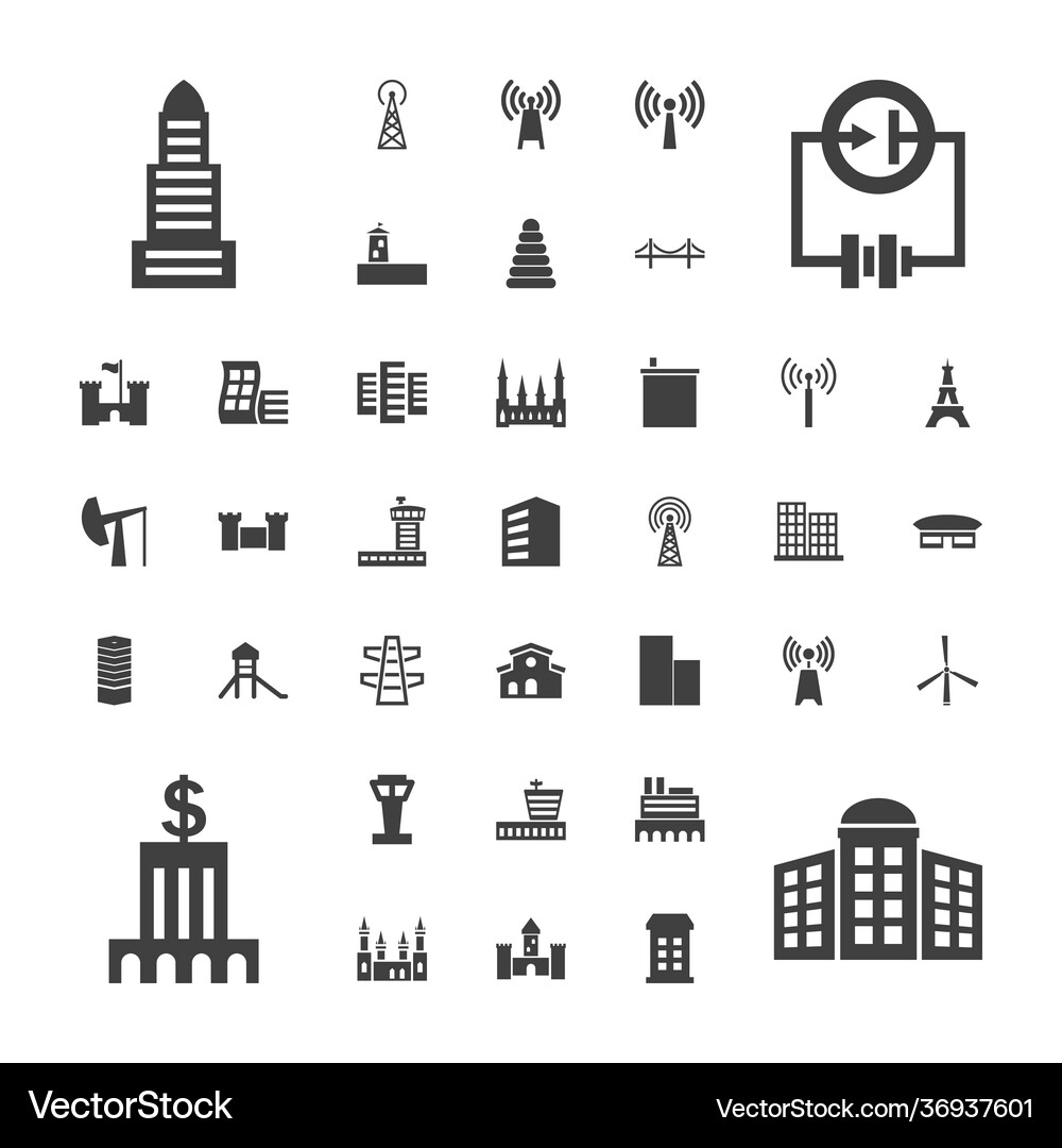 Tower icons Royalty Free Vector Image - VectorStock