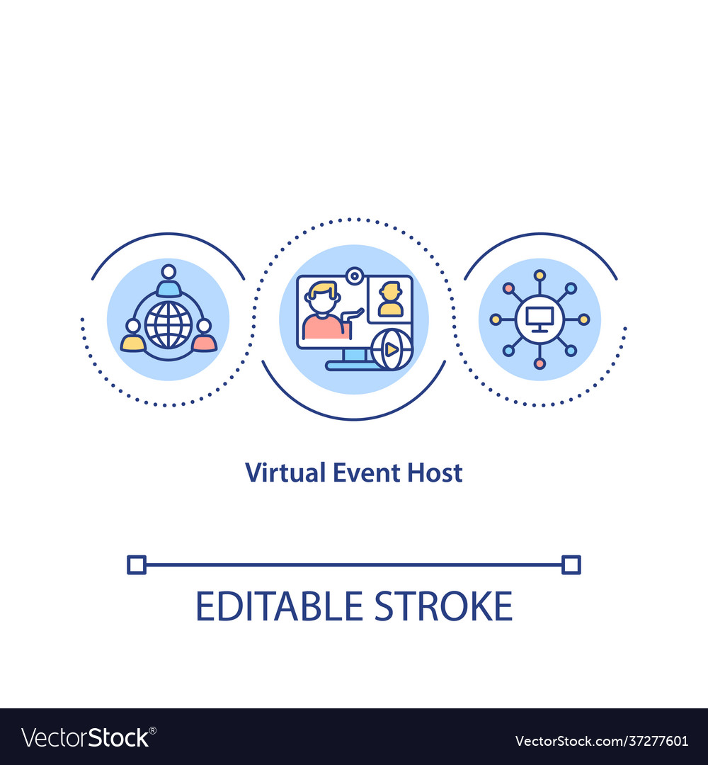 Virtual event host concept icon Vector Image Virtual event host concept icon
