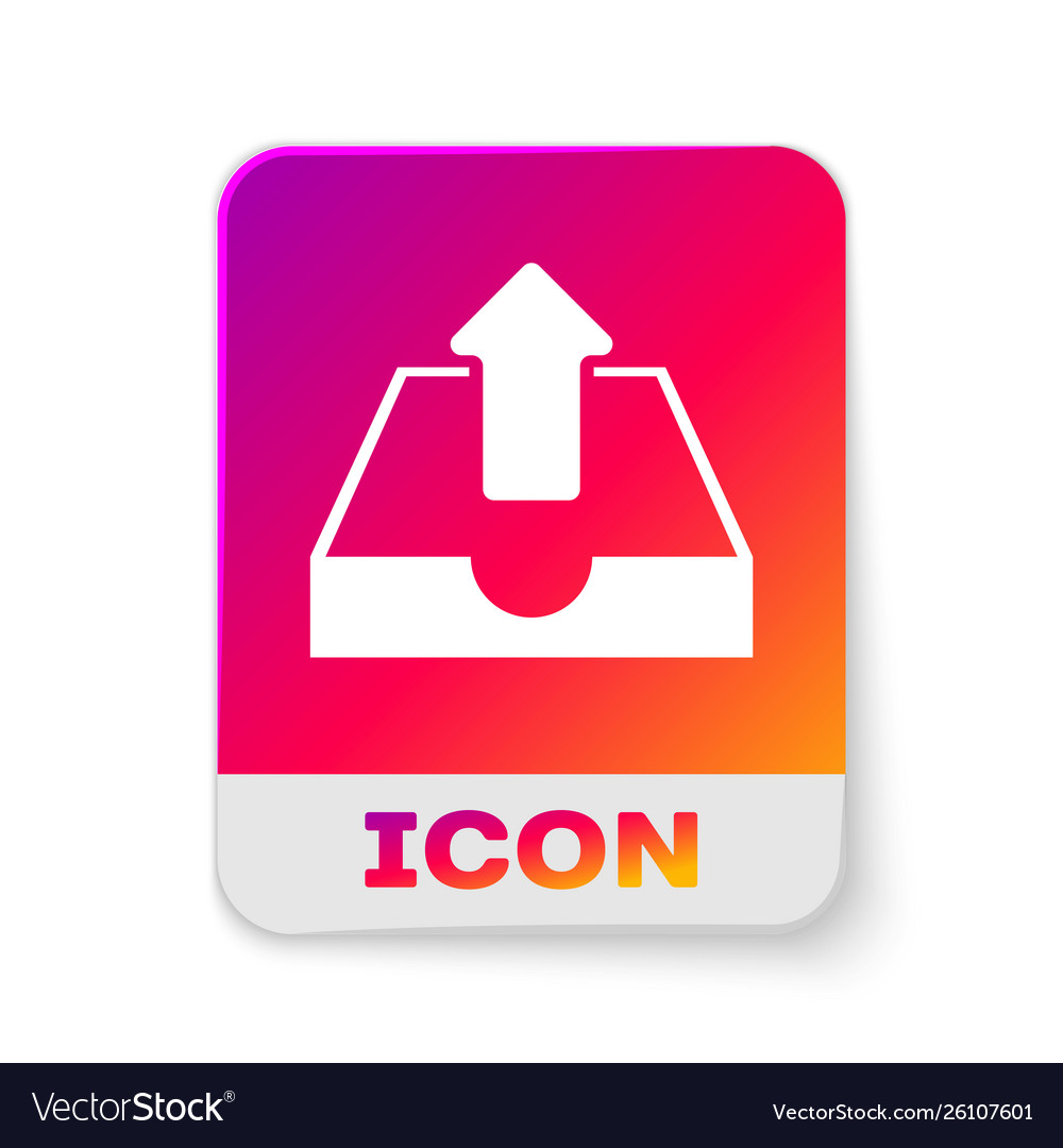 White Upload-Inbox-Symbol isoliert auf vector image White Upload-Inbox-Symbol isoliert auf