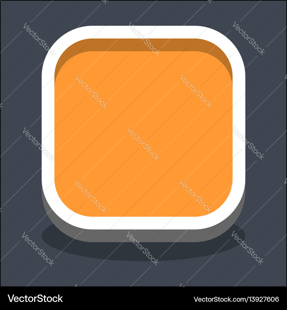 3d flat blank square web internet button Vector Image