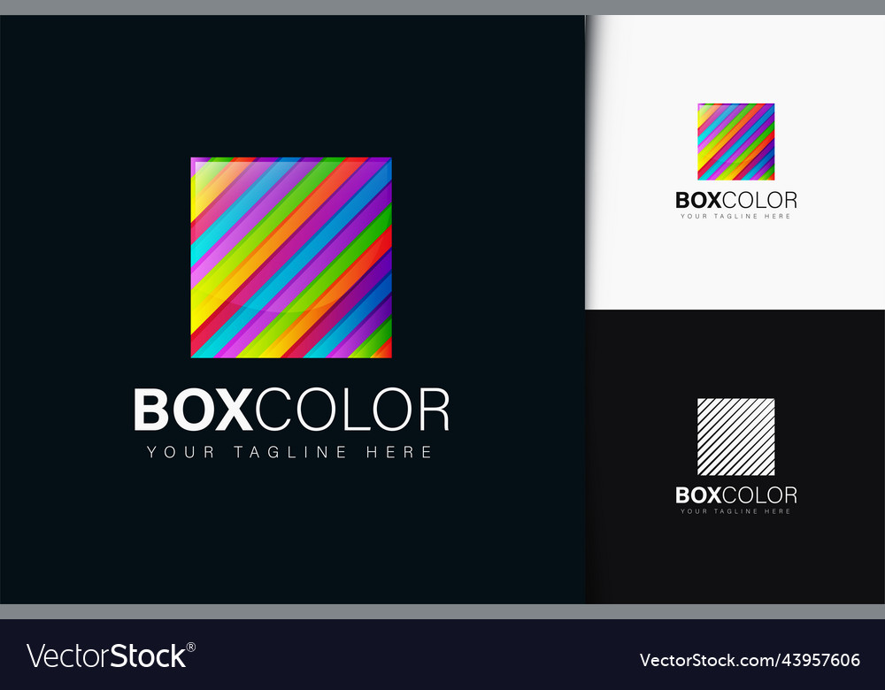 Box color logo design with gradient Vector Image Box color logo design with gradient