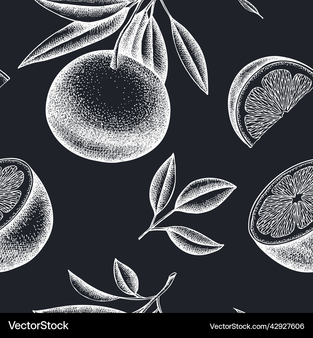 Citrus seamless pattern background design Vector Image