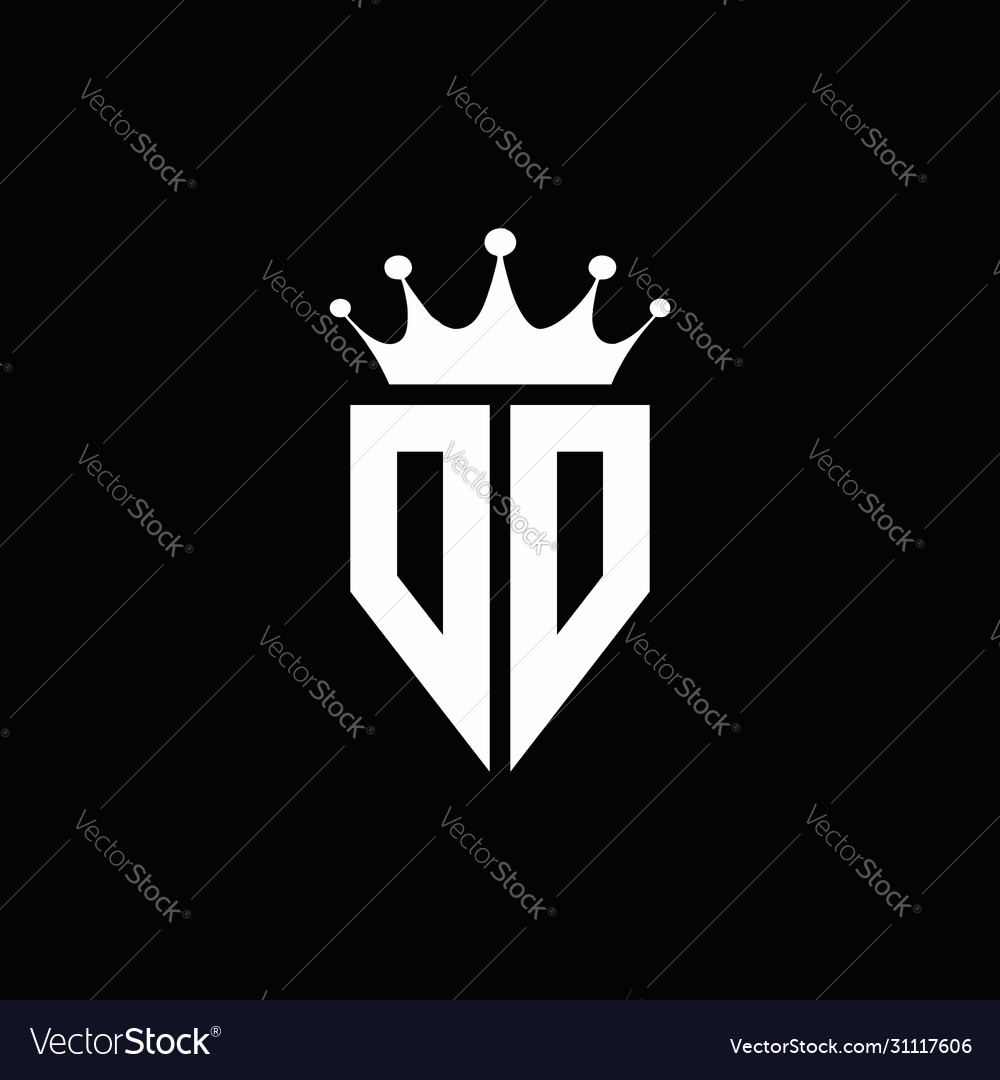 Dd logo monogram emblem style with crown shape Vector Image