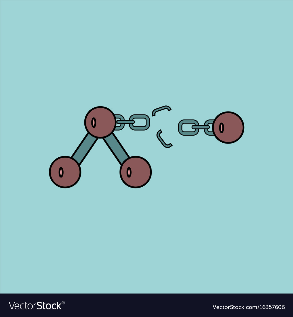 Flat icon design collection atom and broken chain