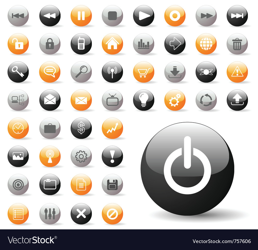 Glossy icon set for web applications