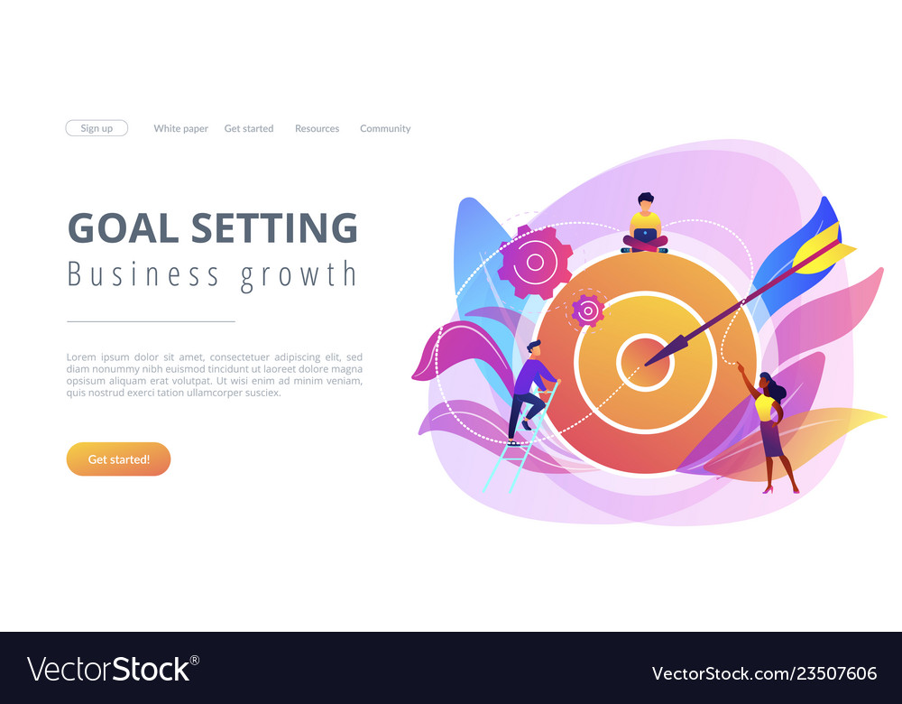 Goals and objectives concept landing page Vector Image