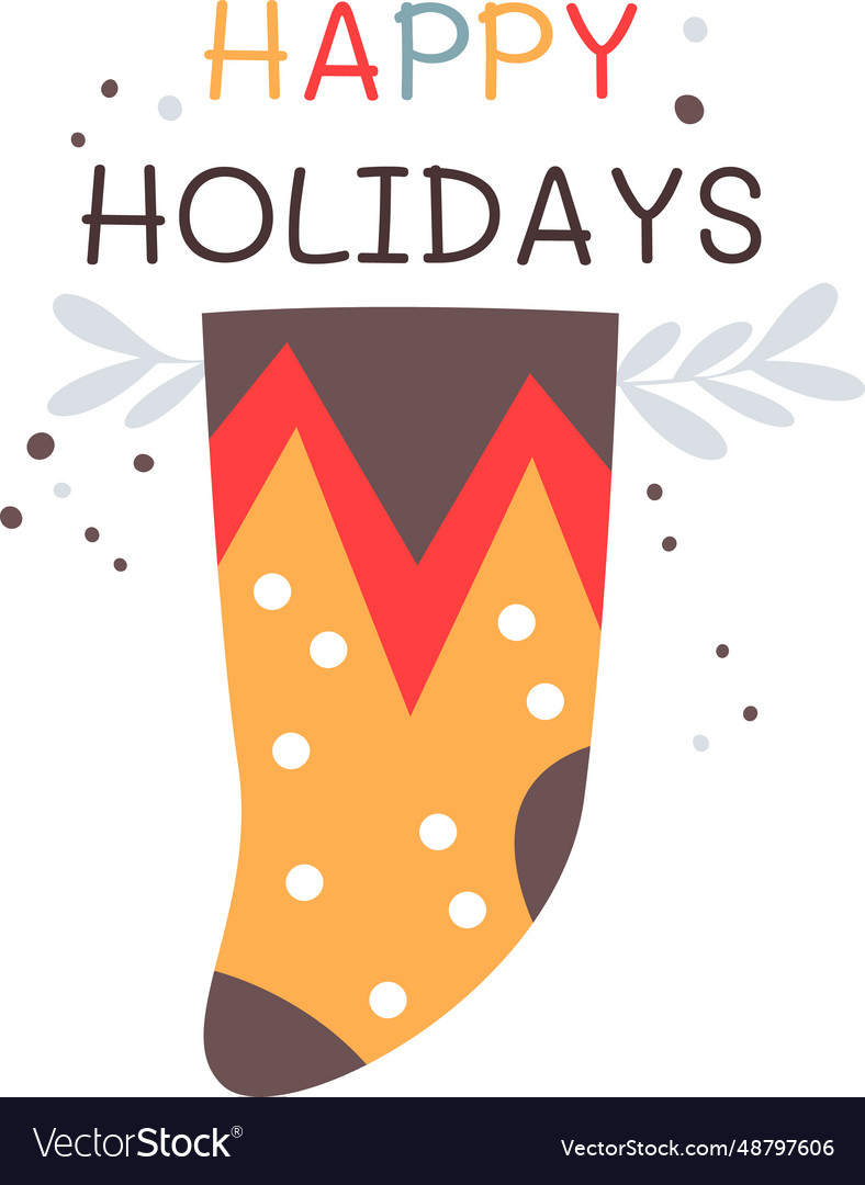 Happy holidays christmas stocking sticker