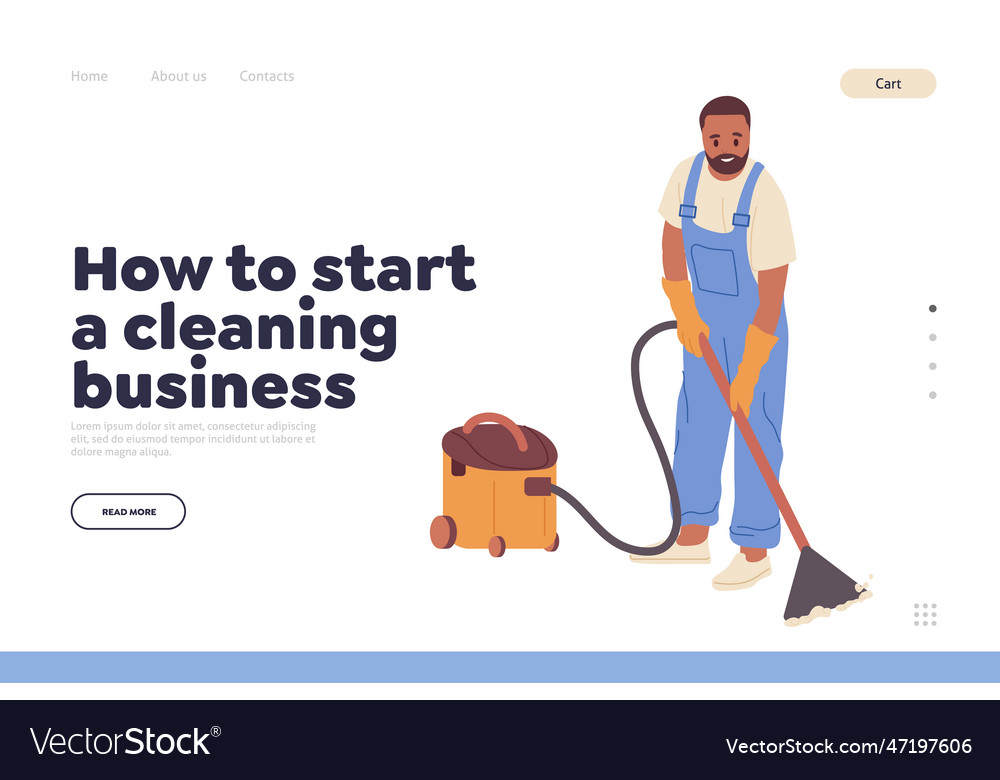 How to start cleaning business concept for landing