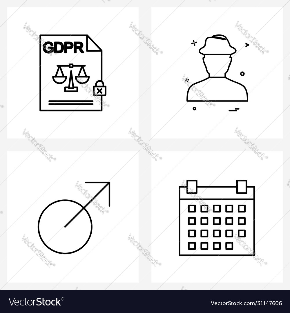 Isolated symbols set 4 simple line icons